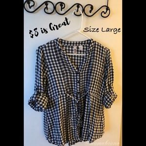 ▪️Plaid Babydoll Blouse▪️